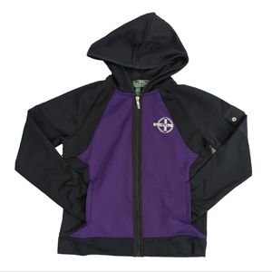 LRL Lauren Active Ralph Lauren color block hoodie full zip jacket, size small
